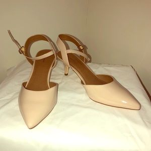Tan 14th & Union patent kitten heel